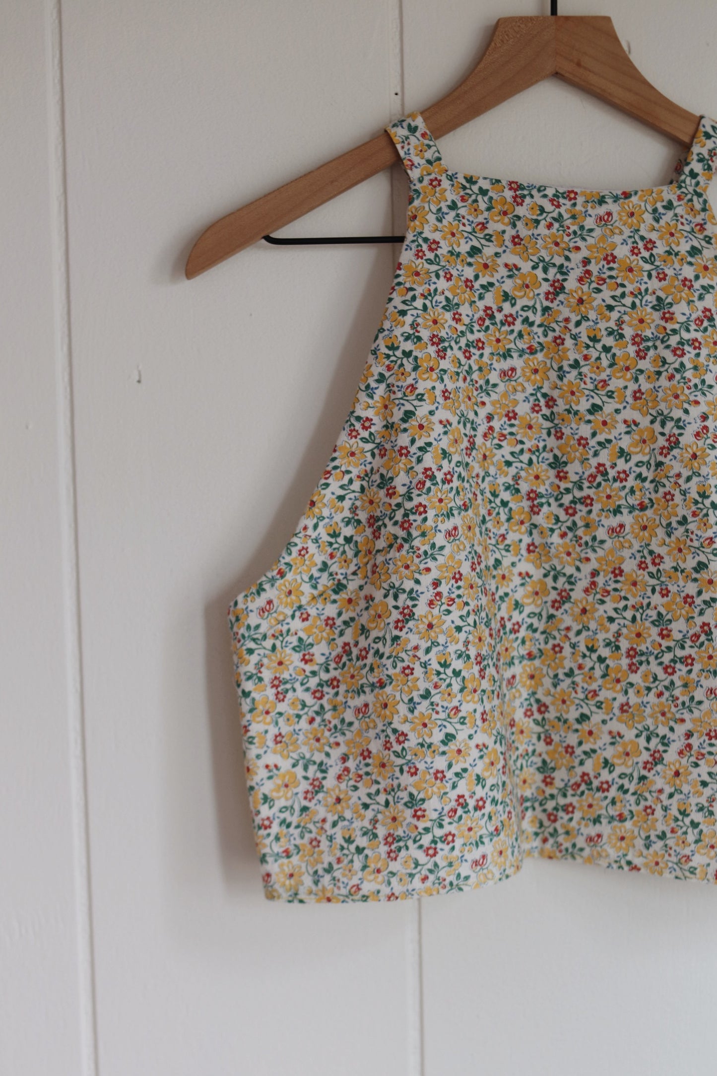 yellow floral halter top