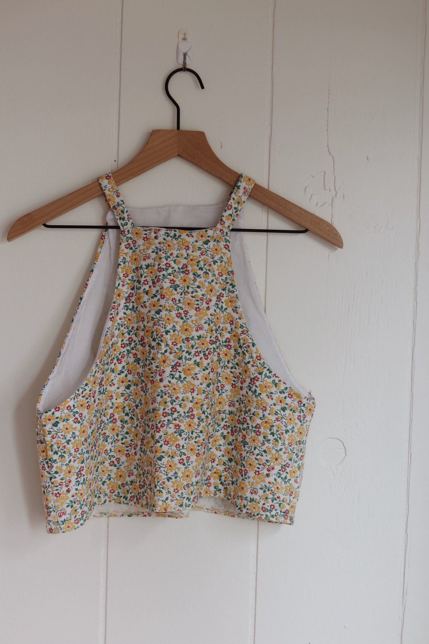 yellow floral halter top