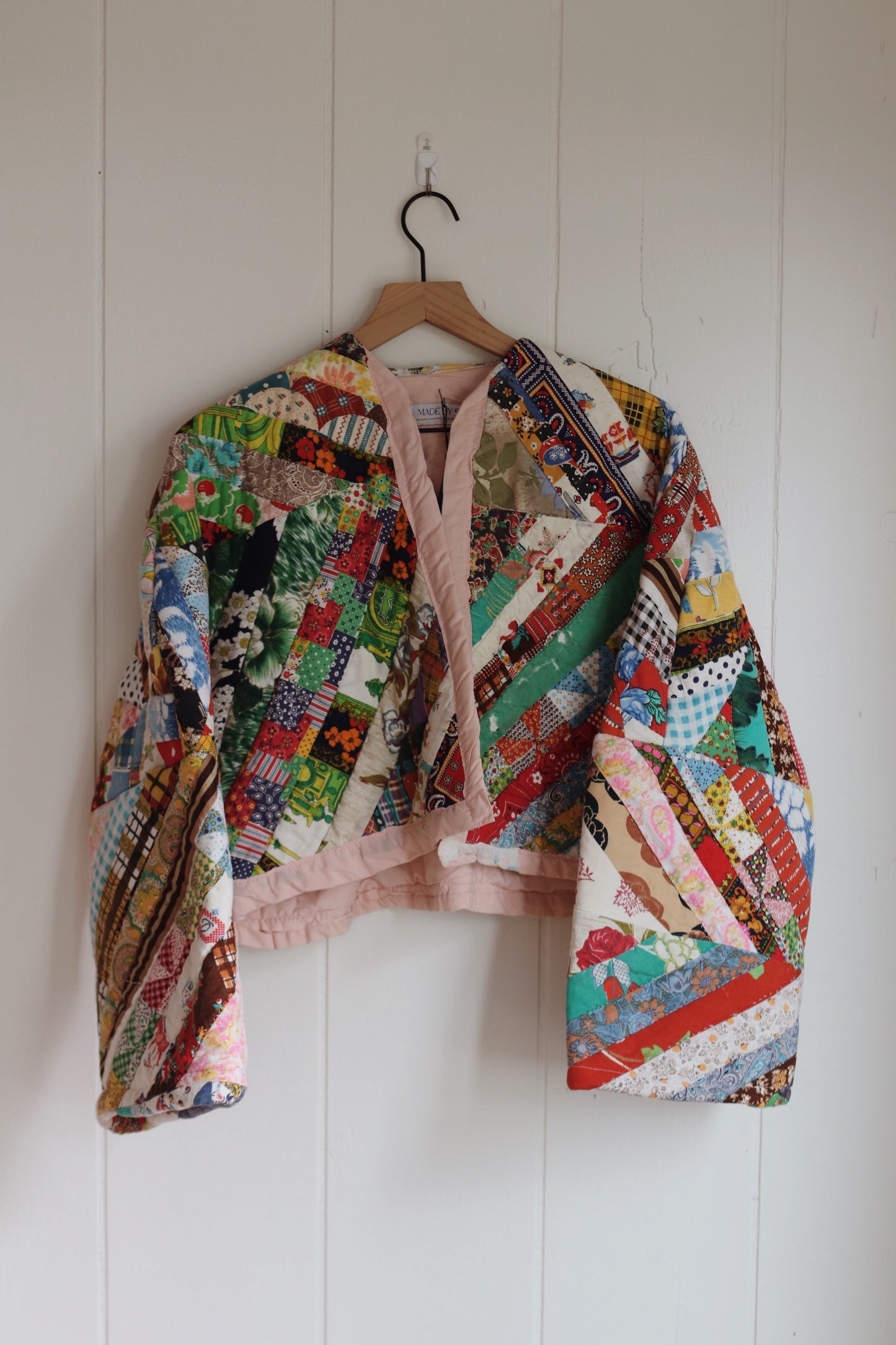 cropped krazy quilt coat