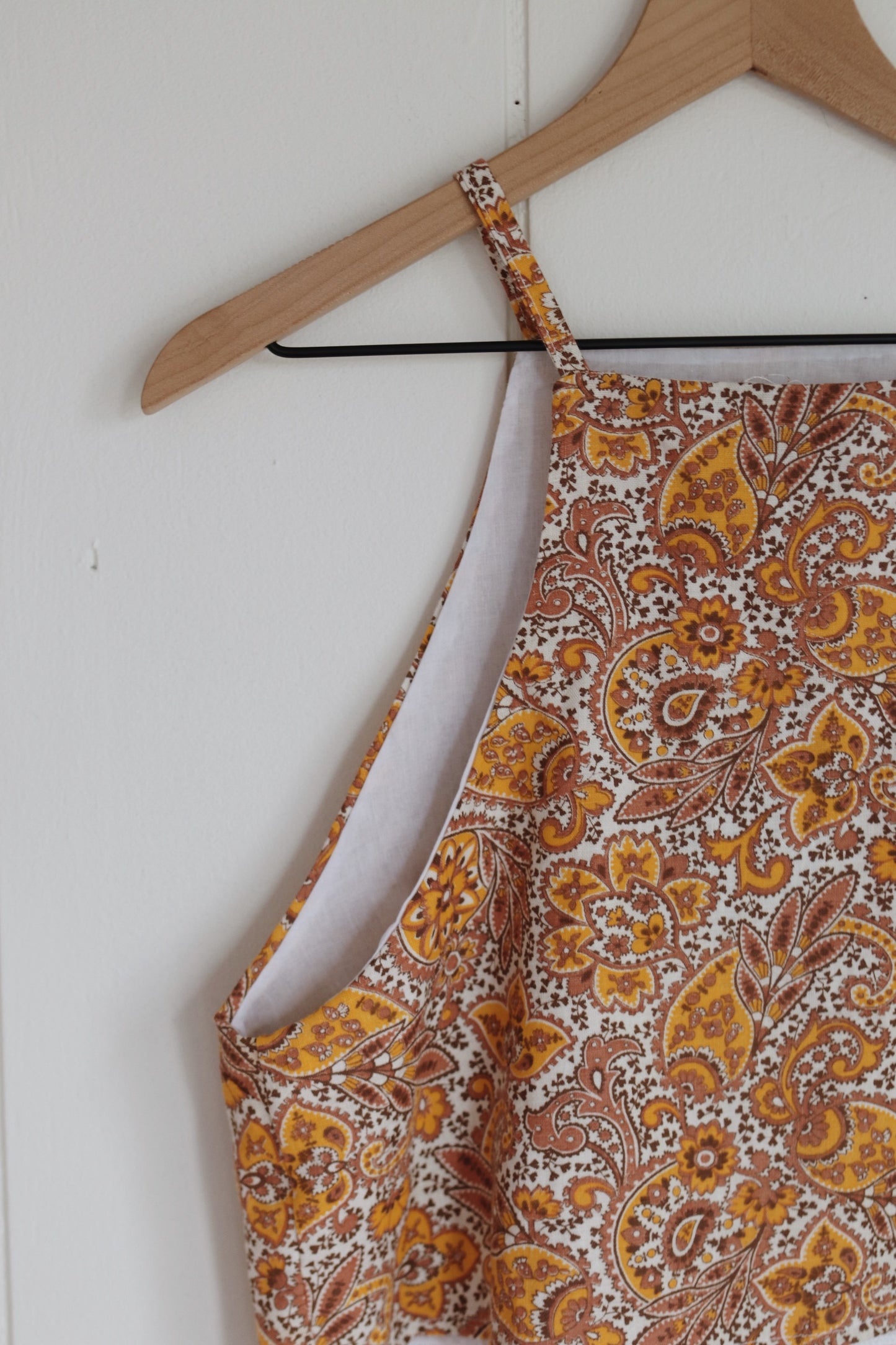 golden paisley halter top