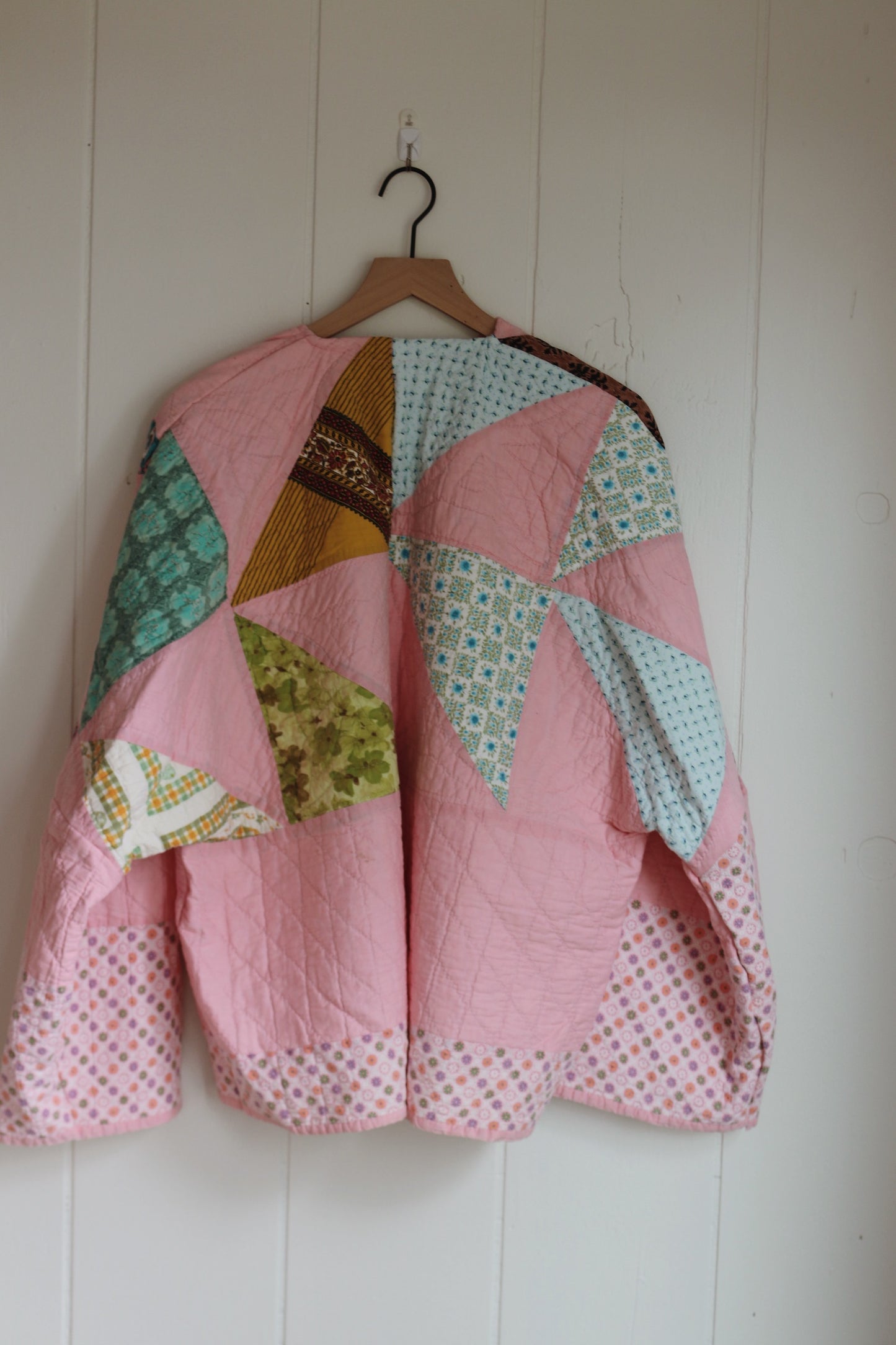 pink quilt coat
