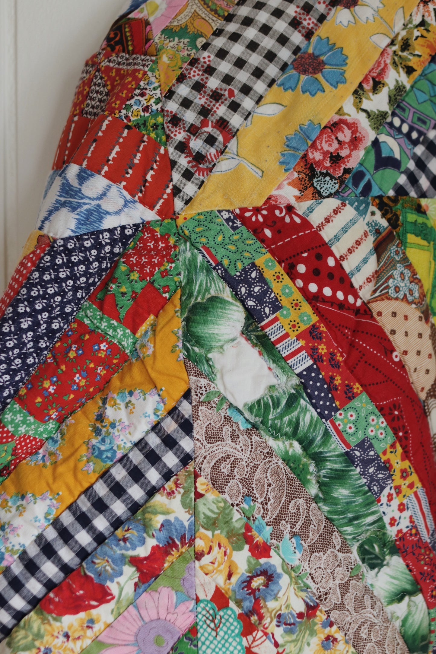 cropped krazy quilt coat