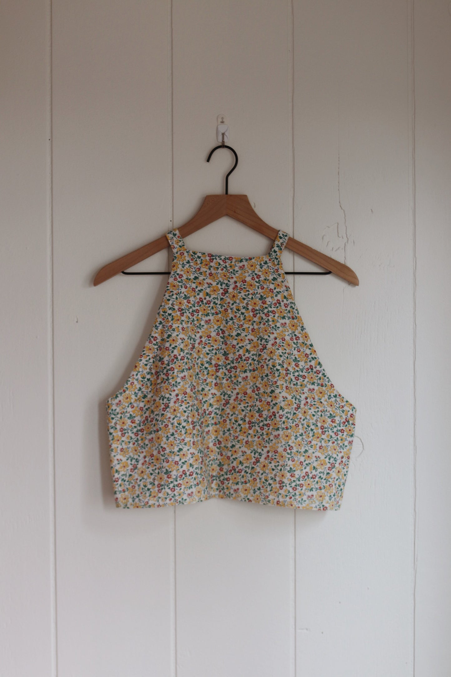 yellow floral halter top