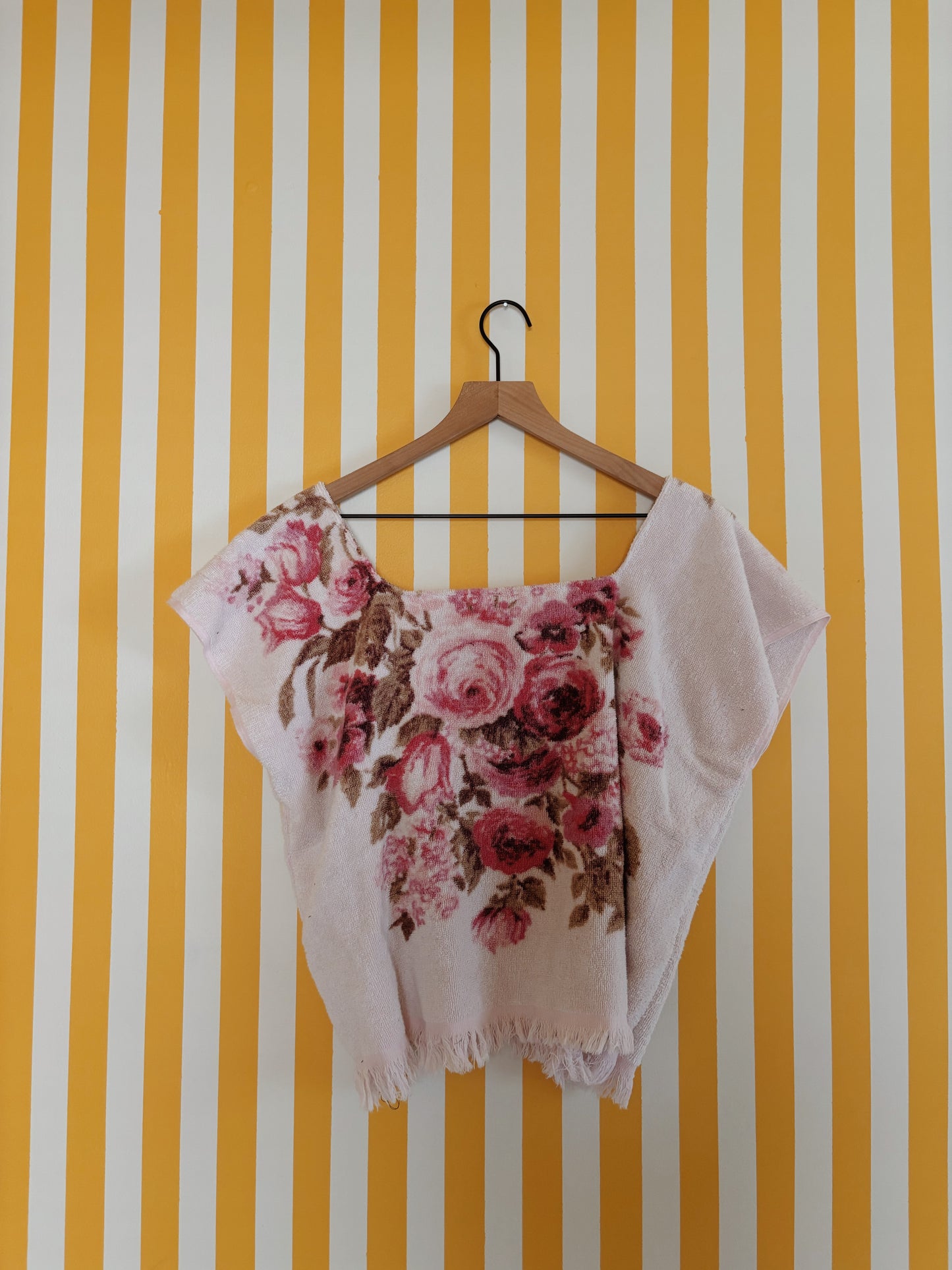 vintage pink rose towel top pink rose