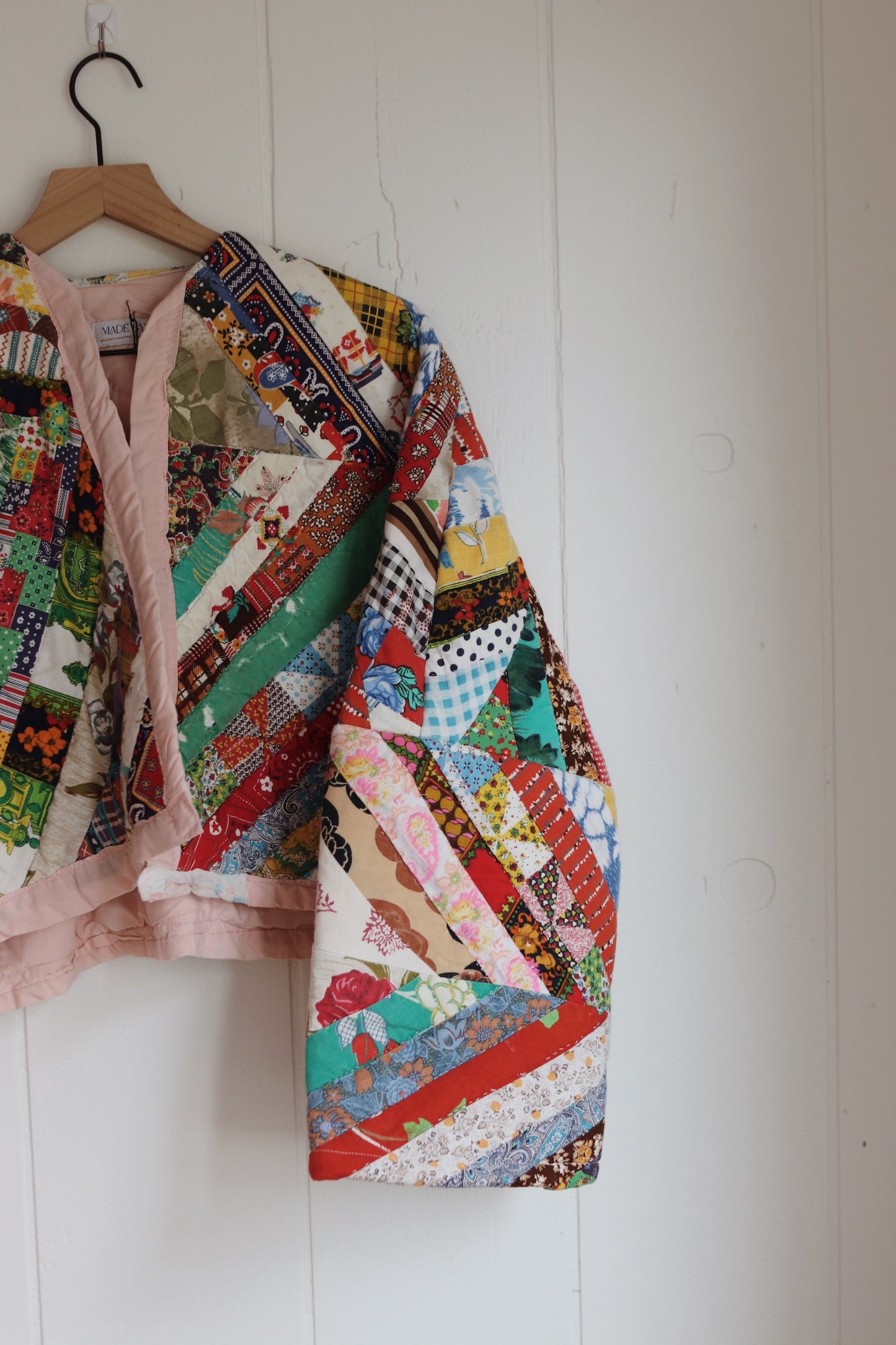cropped krazy quilt coat