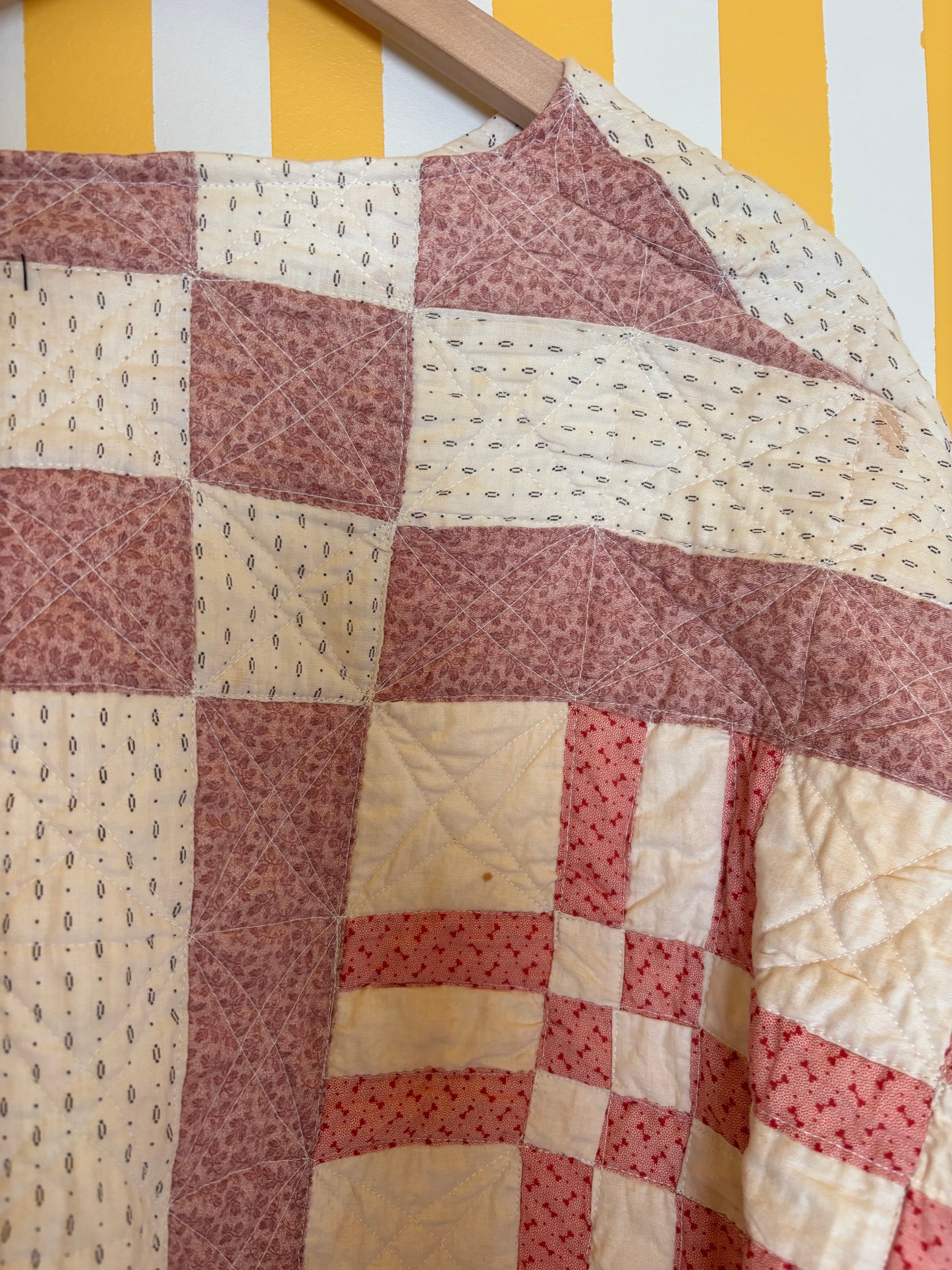 geometric quilt coat