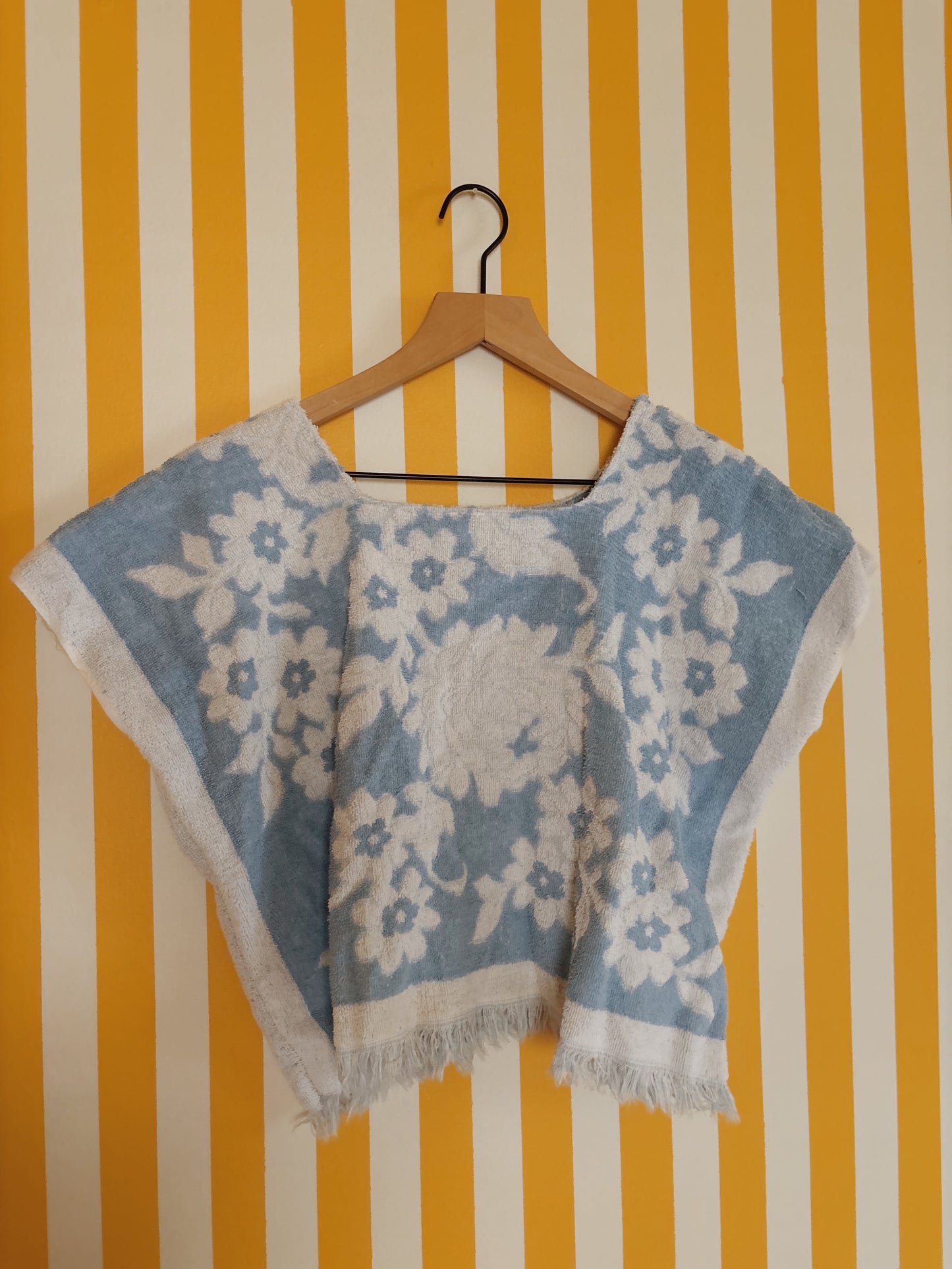 vintage blue towel top