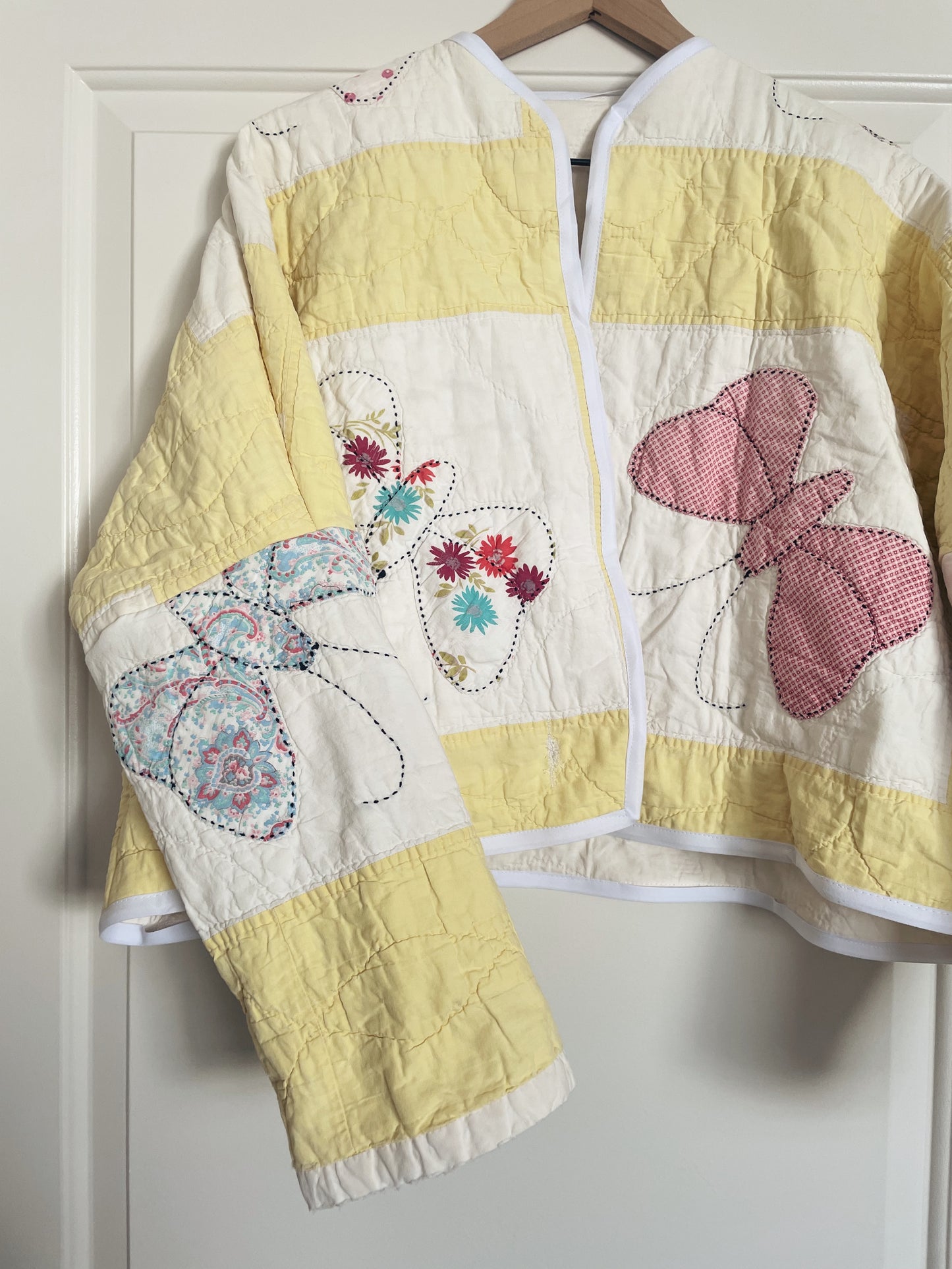 vintage butterfly quilt coat