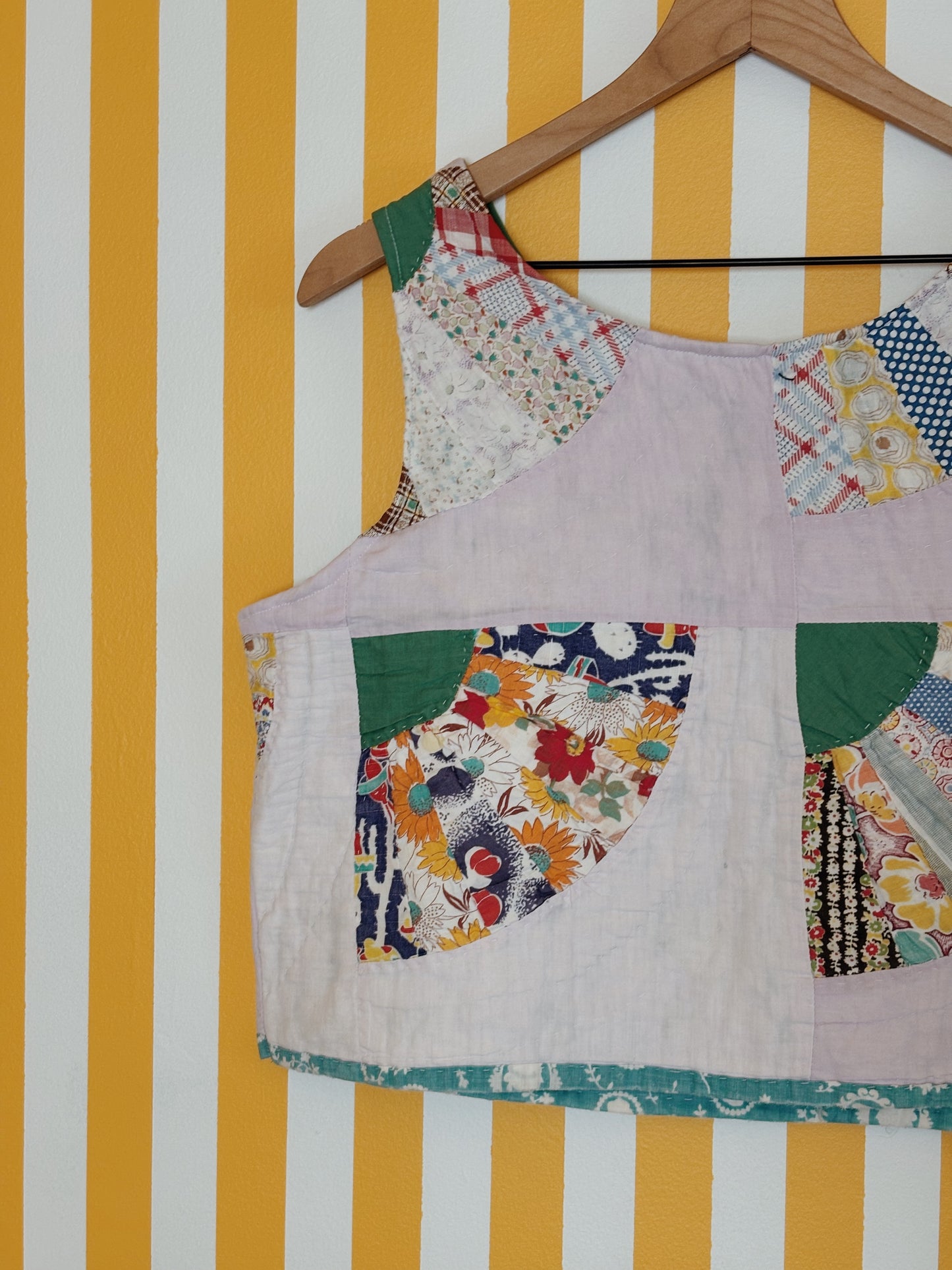 vintage fan quilt tank