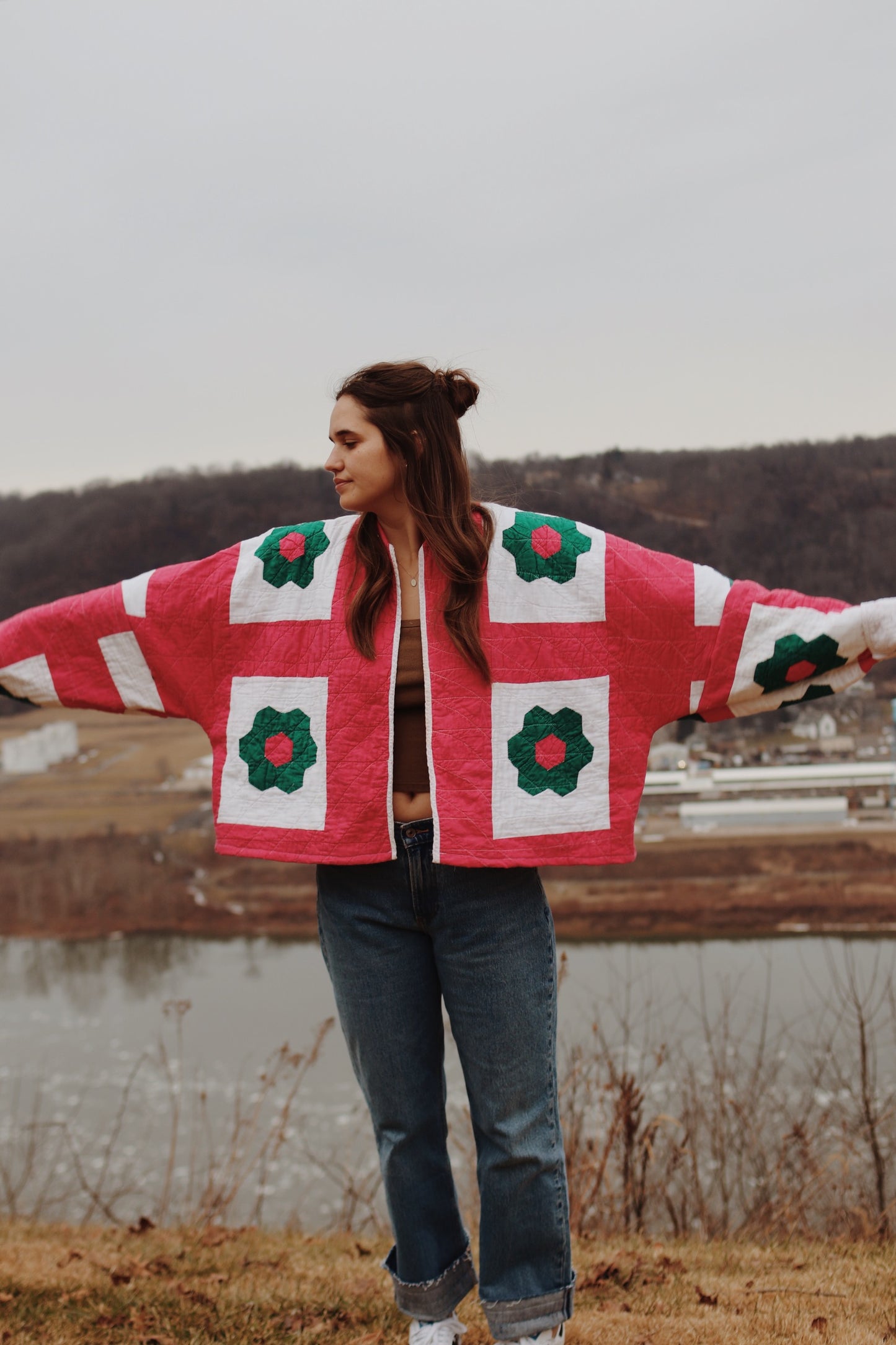 floral quilt coat