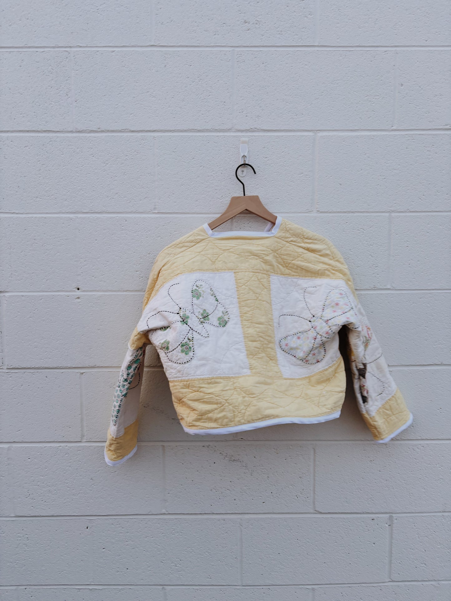 vintage butterfly quilt coat