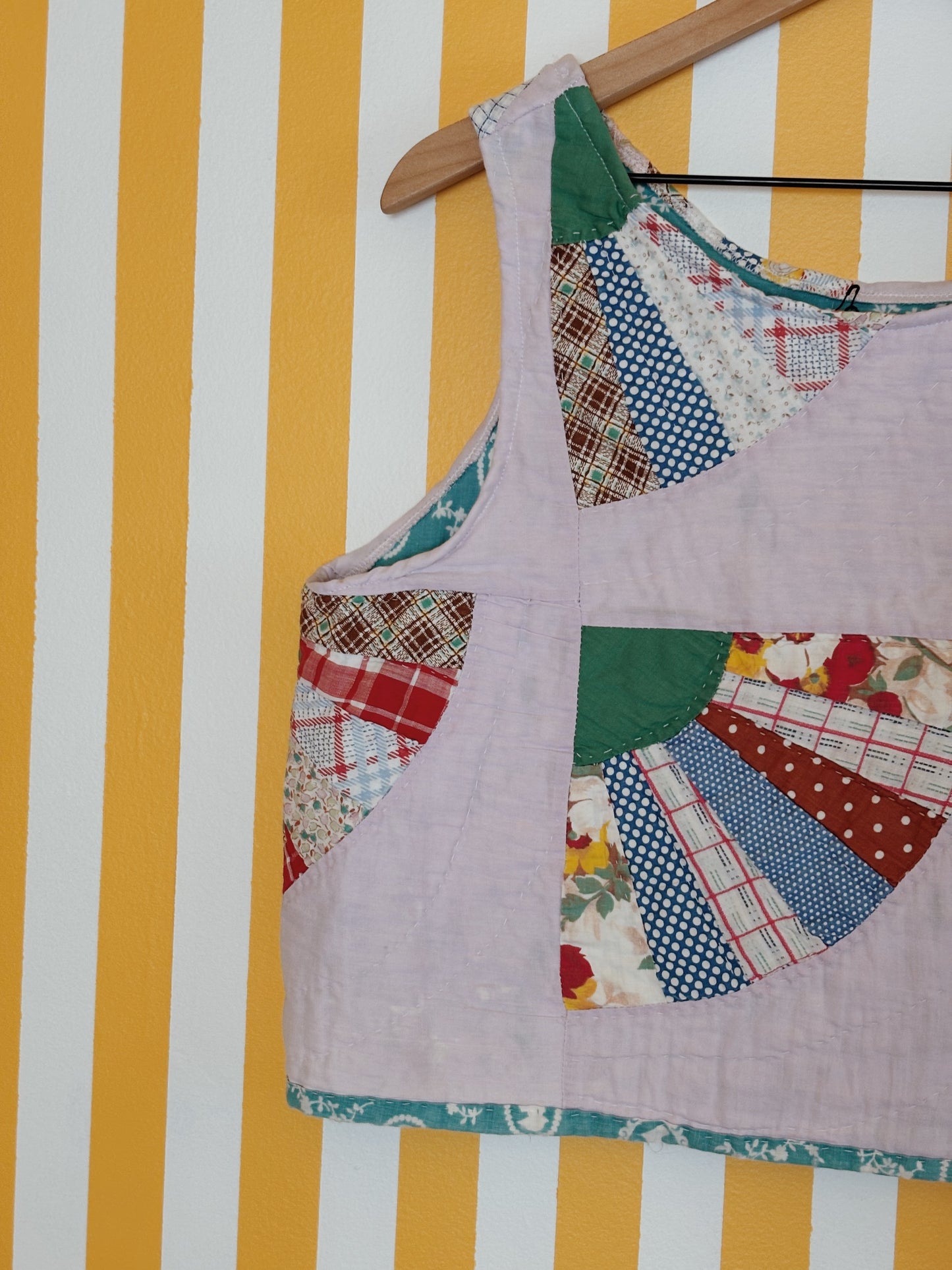 vintage fan quilt tank
