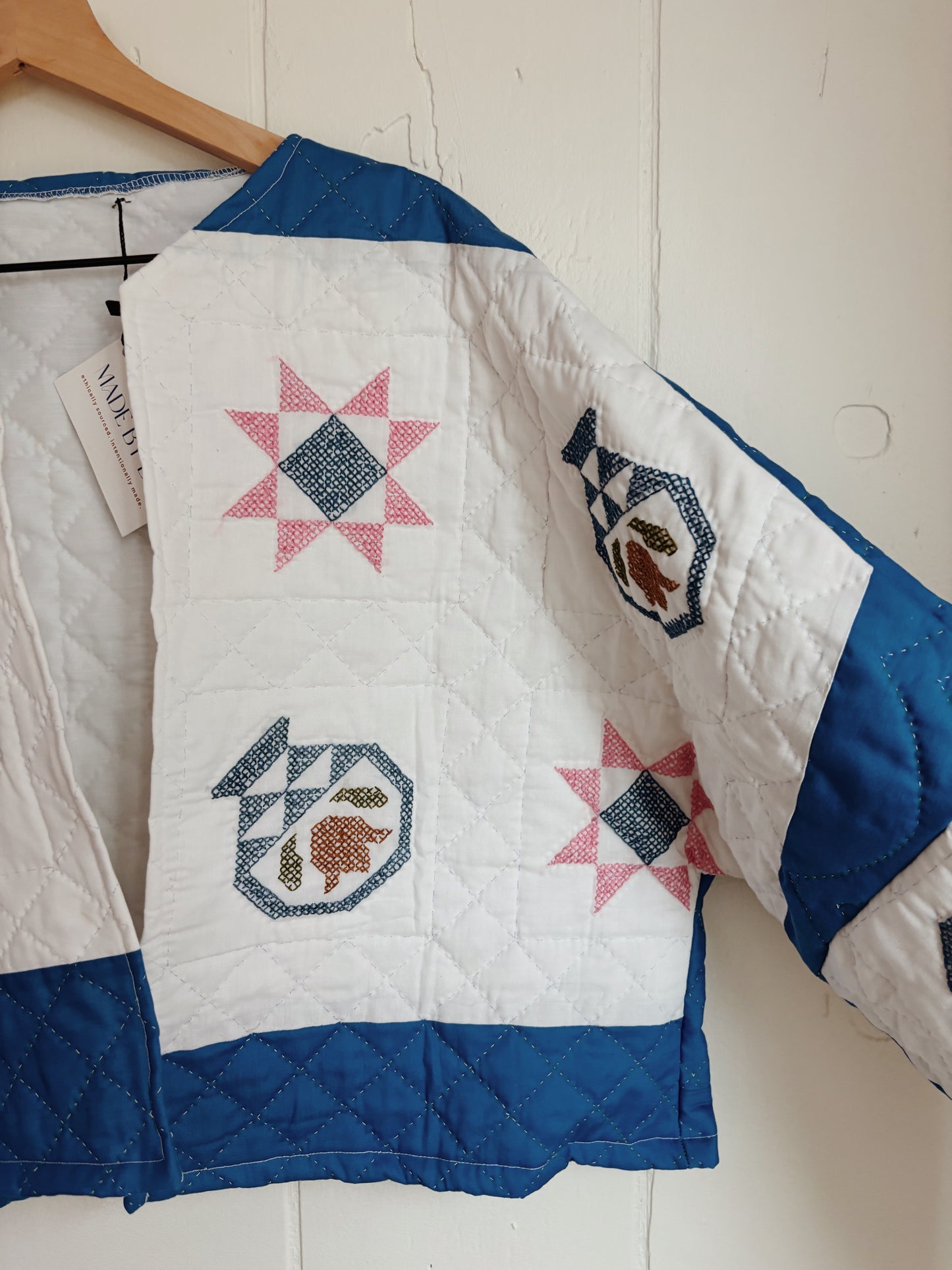 cross stitch quilt coat