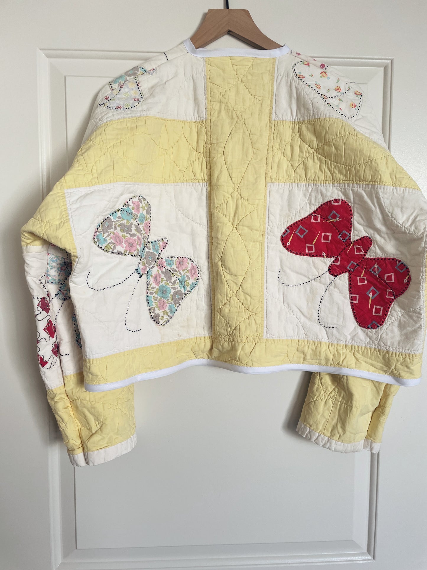 vintage butterfly quilt coat