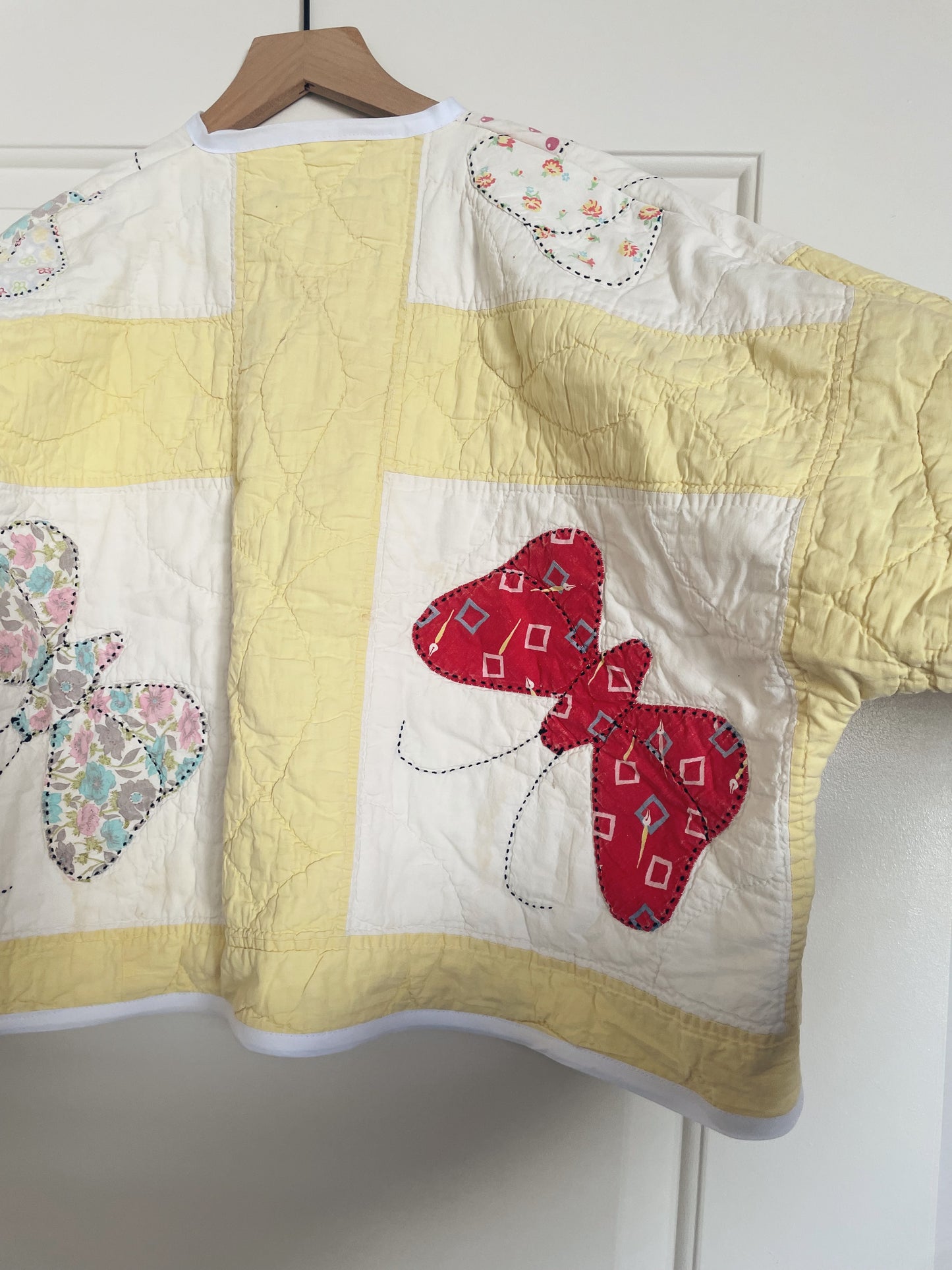 vintage butterfly quilt coat