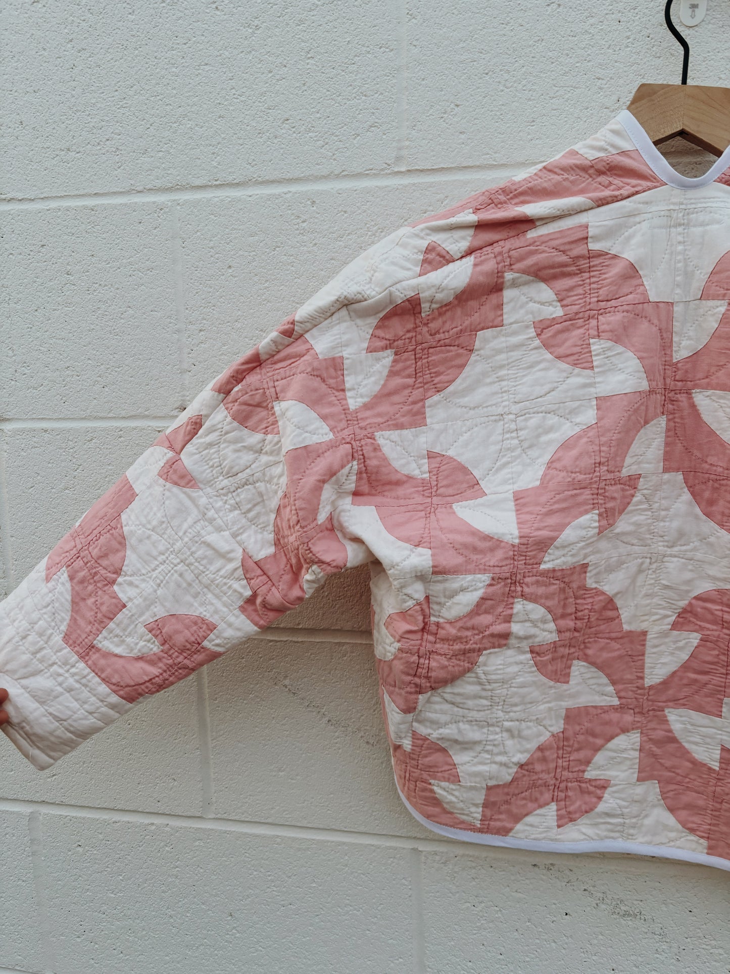 drunkard's path quilt coat