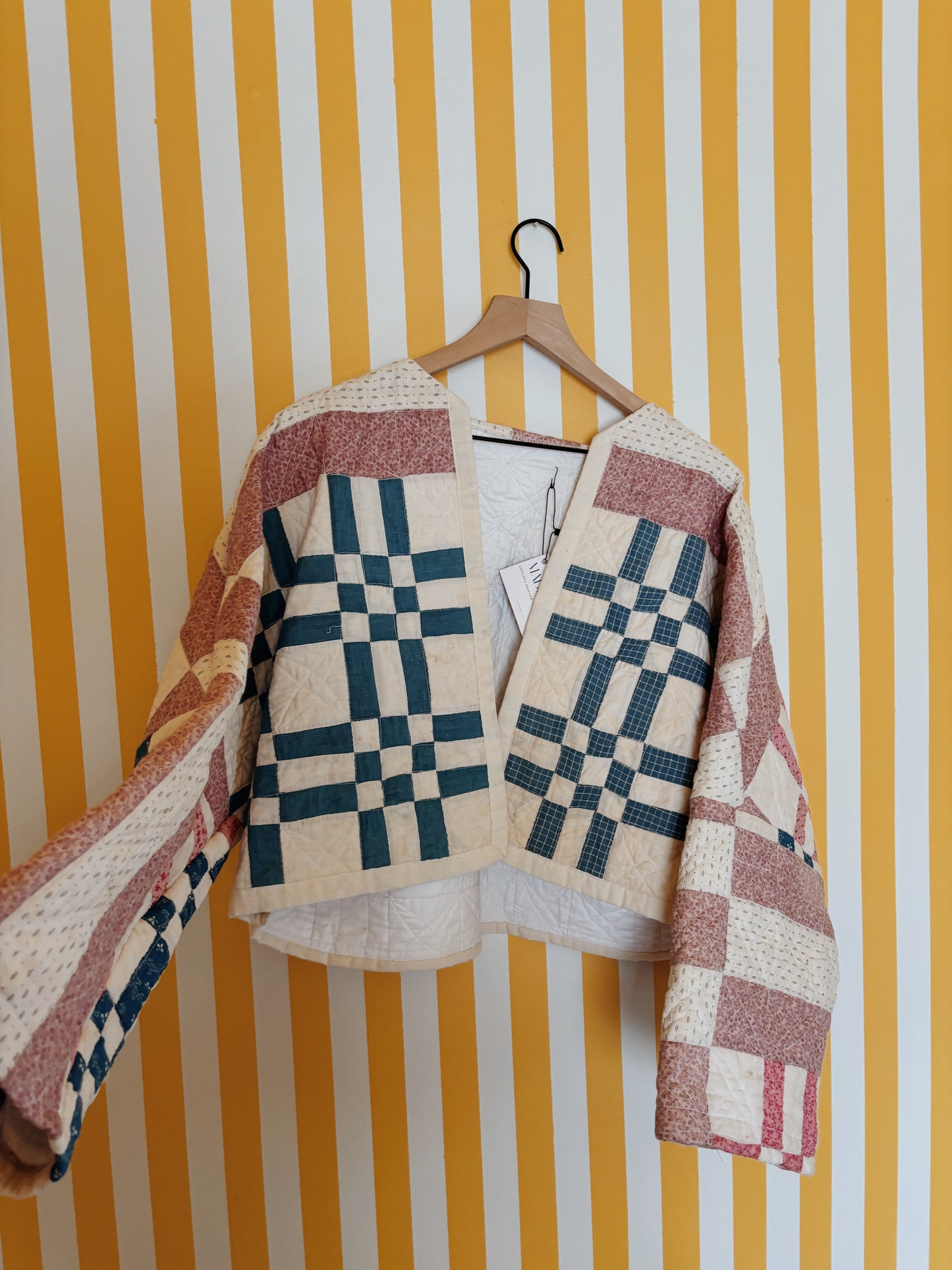 geometric quilt coat