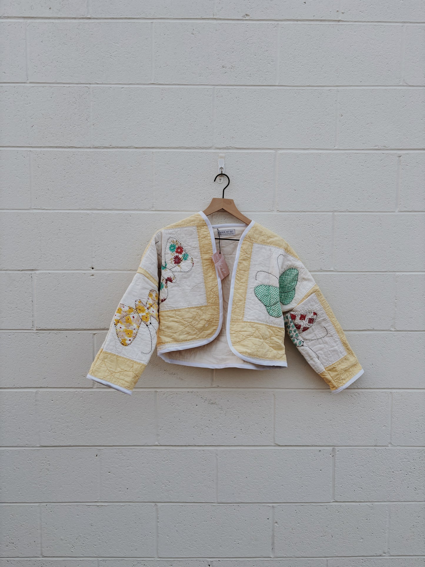 vintage butterfly quilt coat