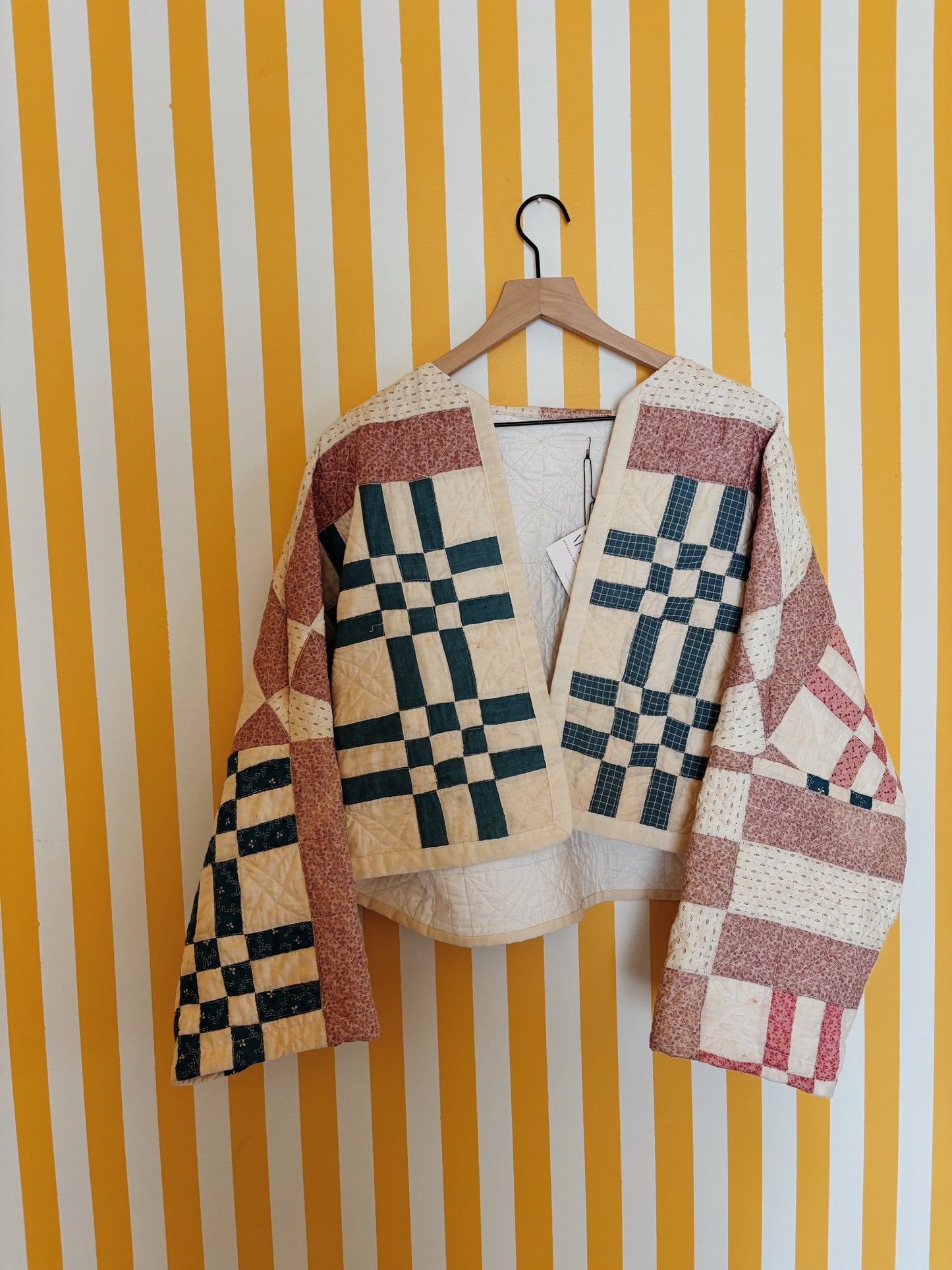 geometric quilt coat