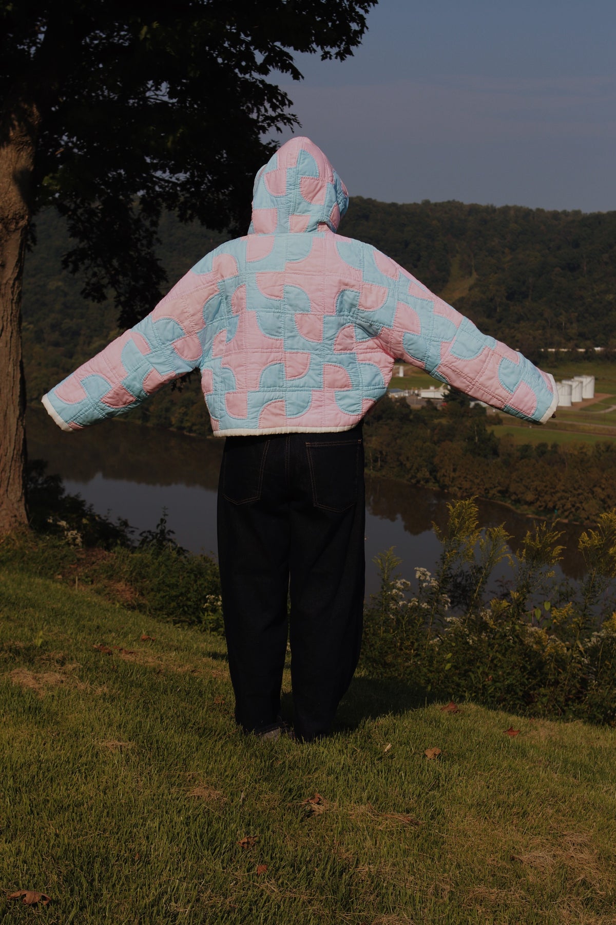 drunkards path quilt hoodie