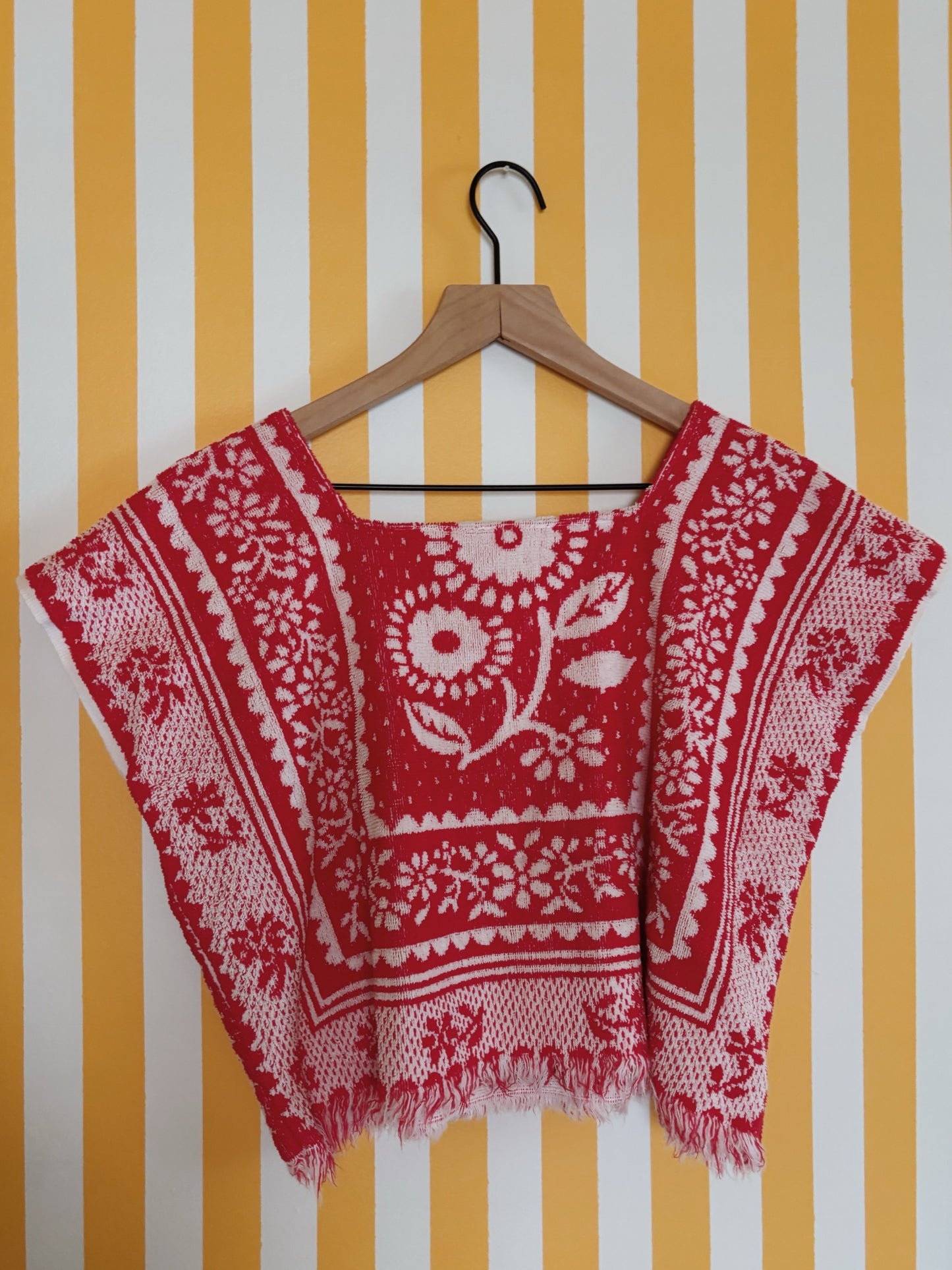 vintage red towel top