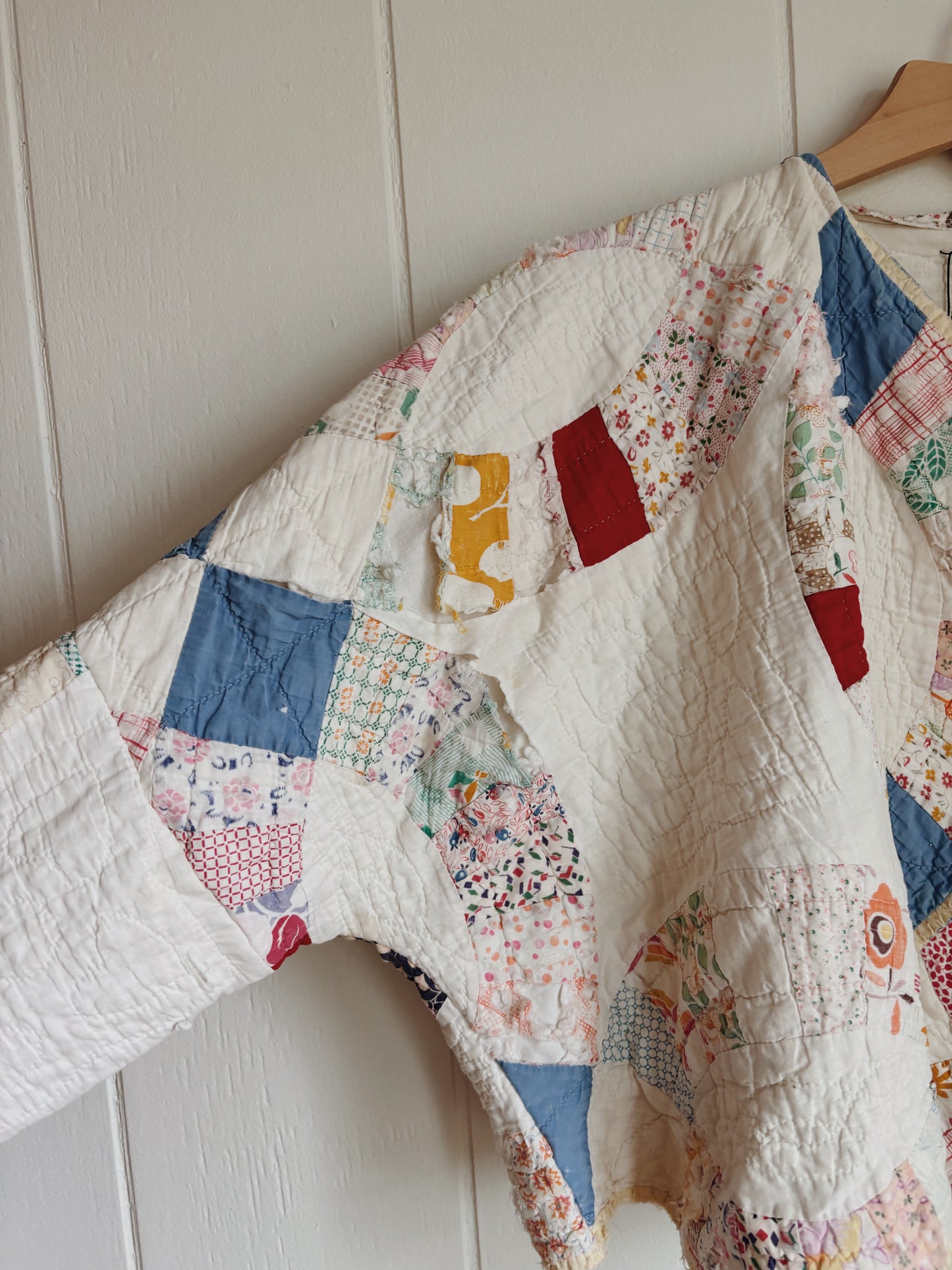tattered wedding ring quilt coat