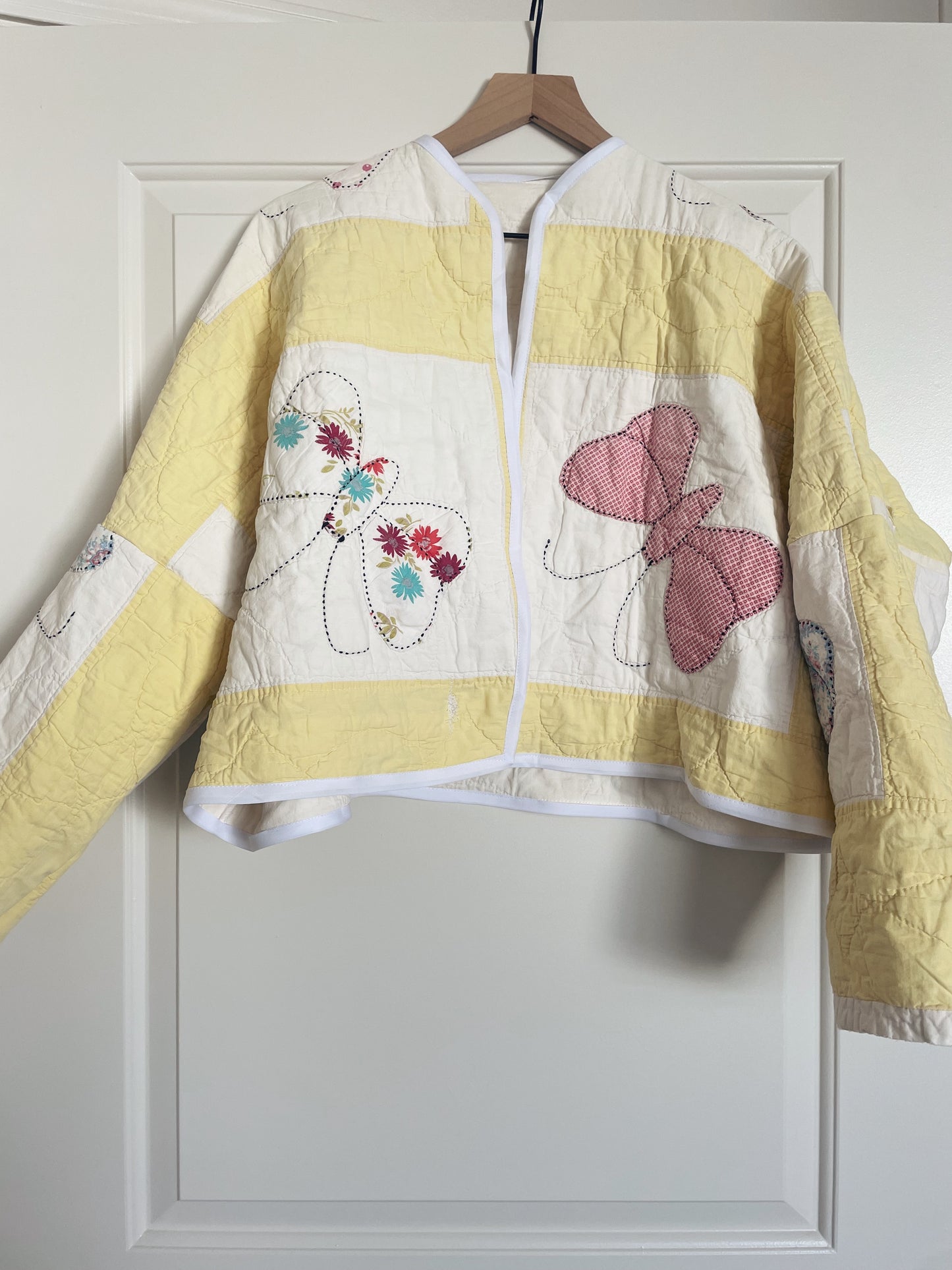 vintage butterfly quilt coat