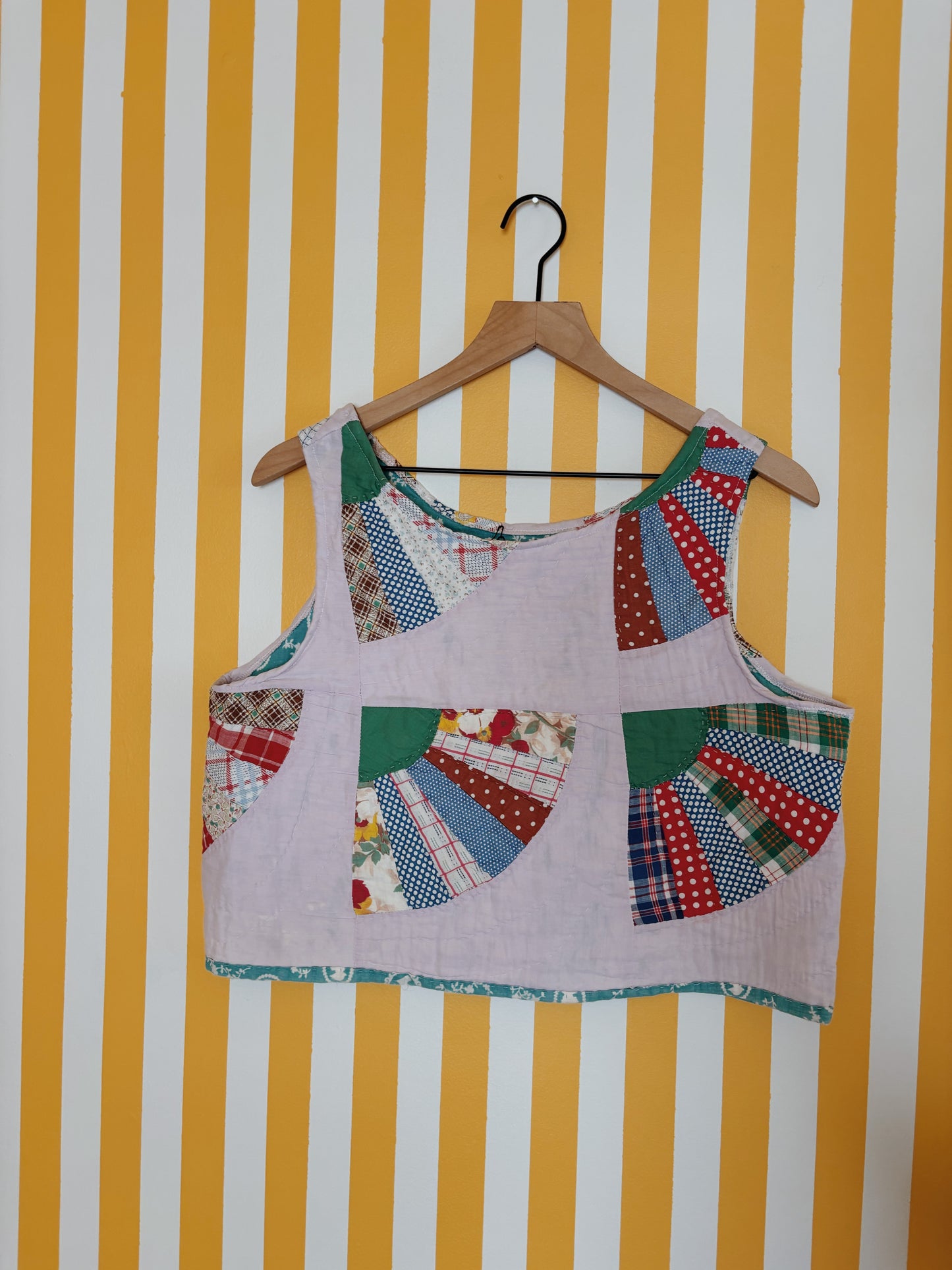 vintage fan quilt tank