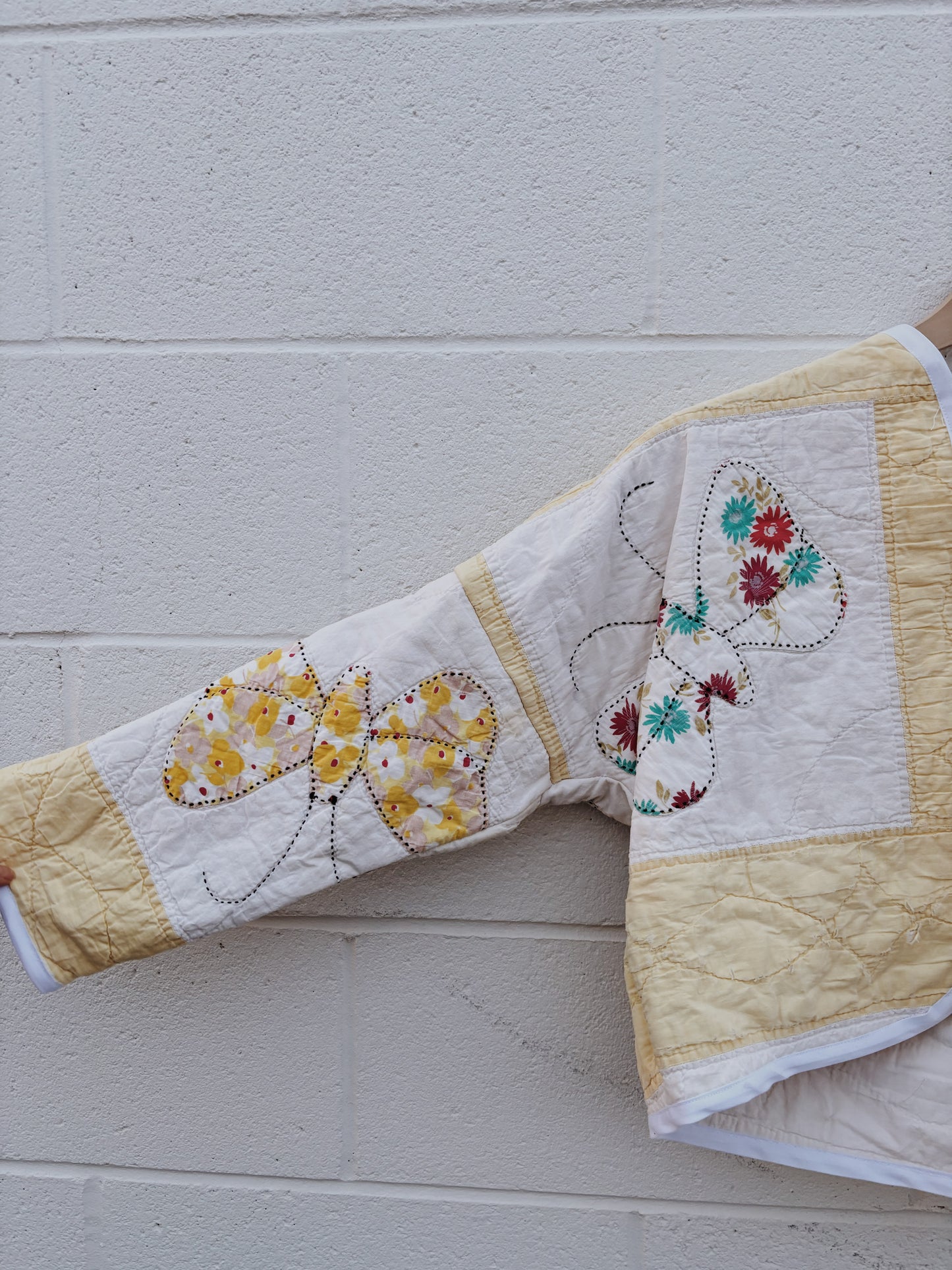 vintage butterfly quilt coat