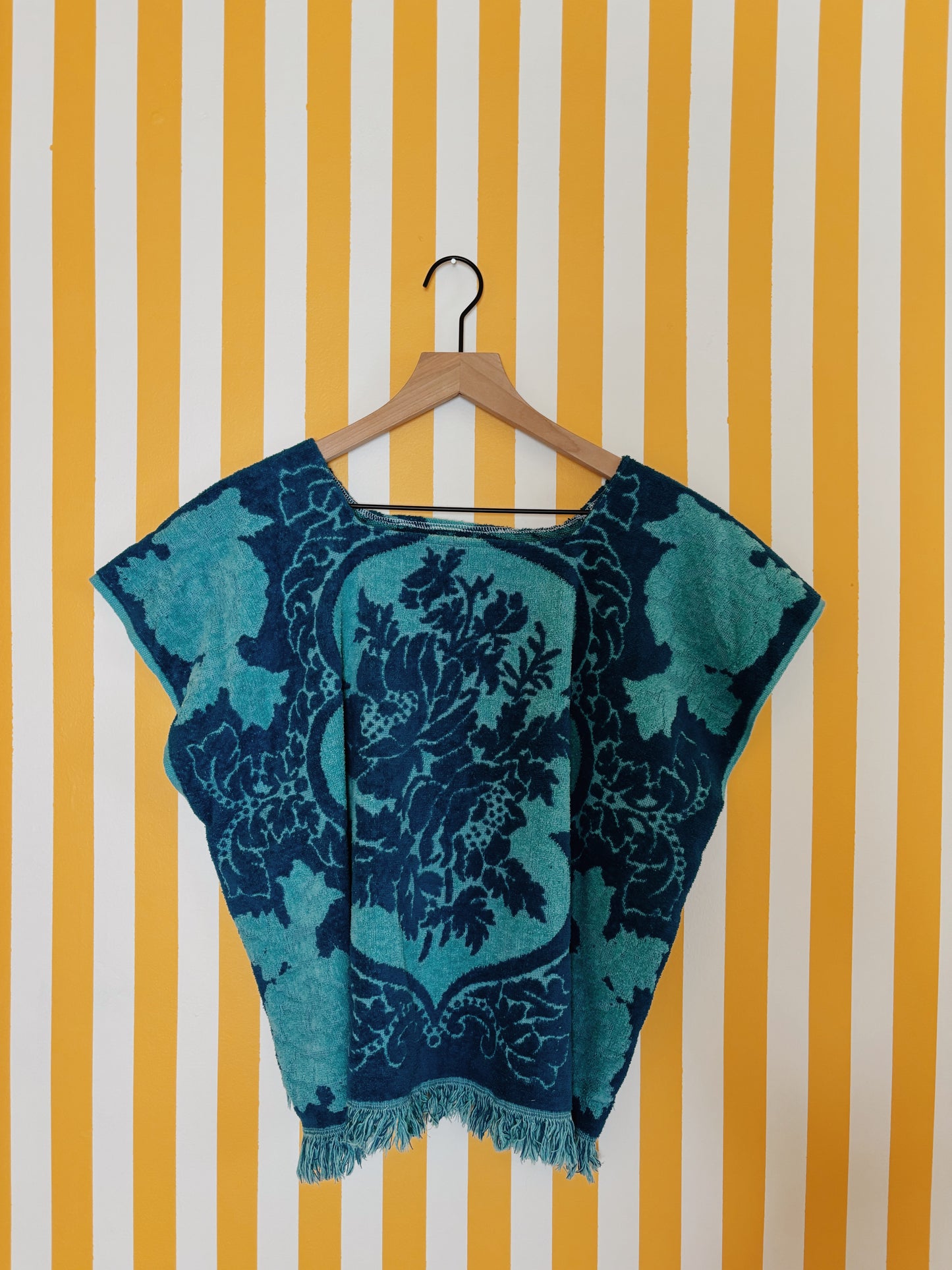 blue vintage towel top