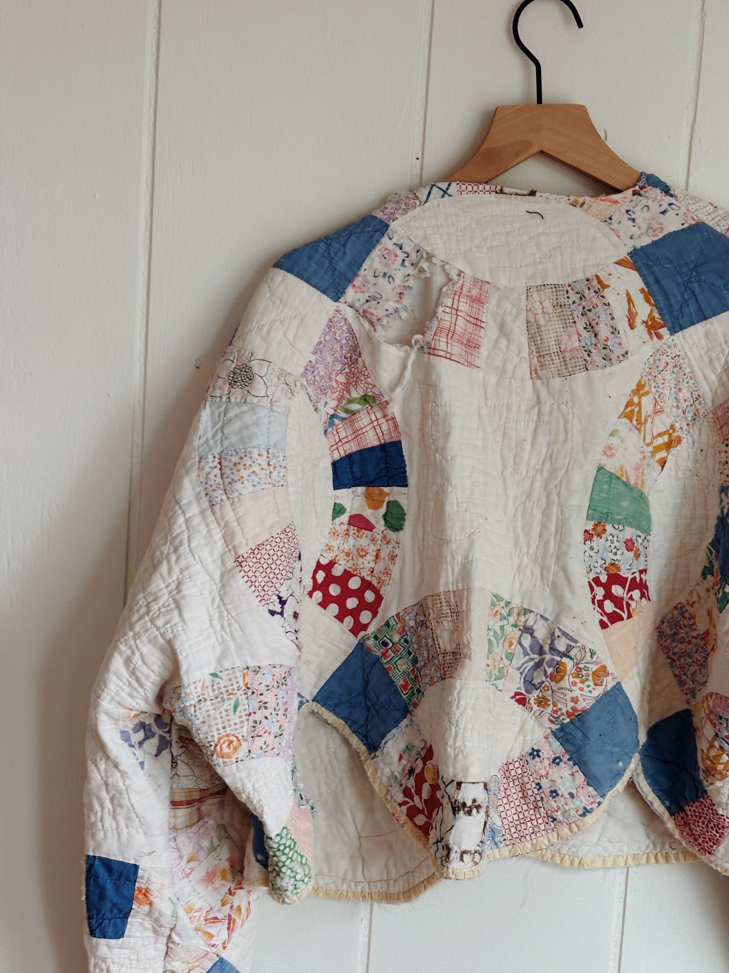 tattered wedding ring quilt coat