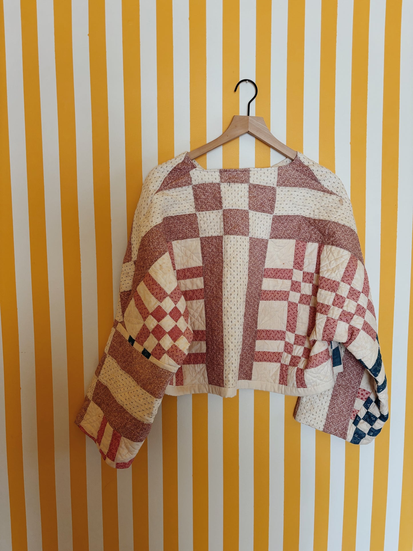geometric quilt coat