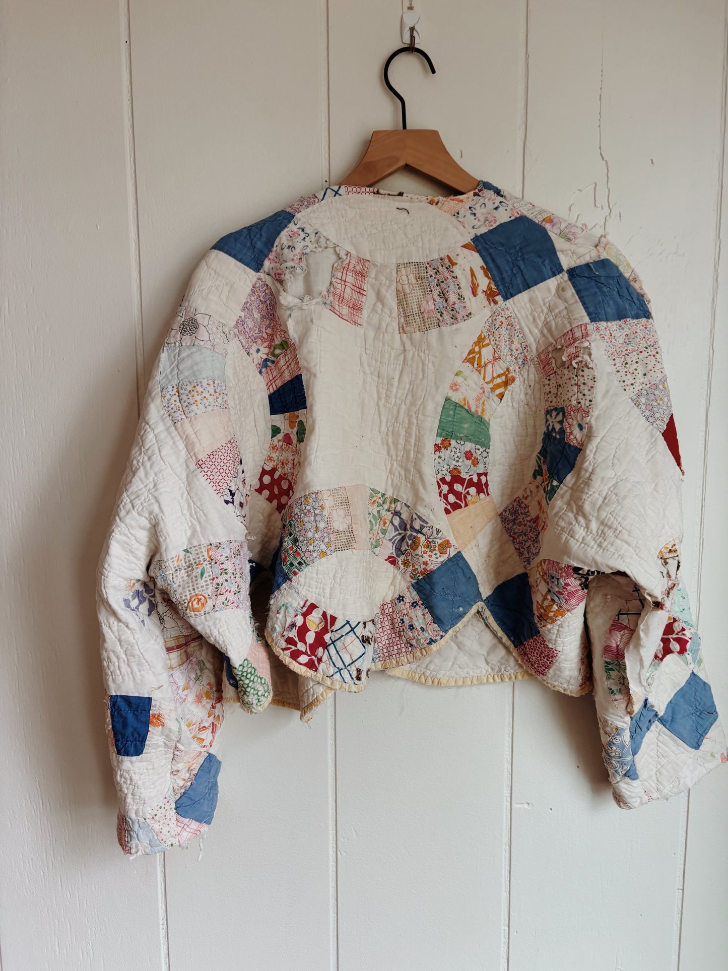 tattered wedding ring quilt coat