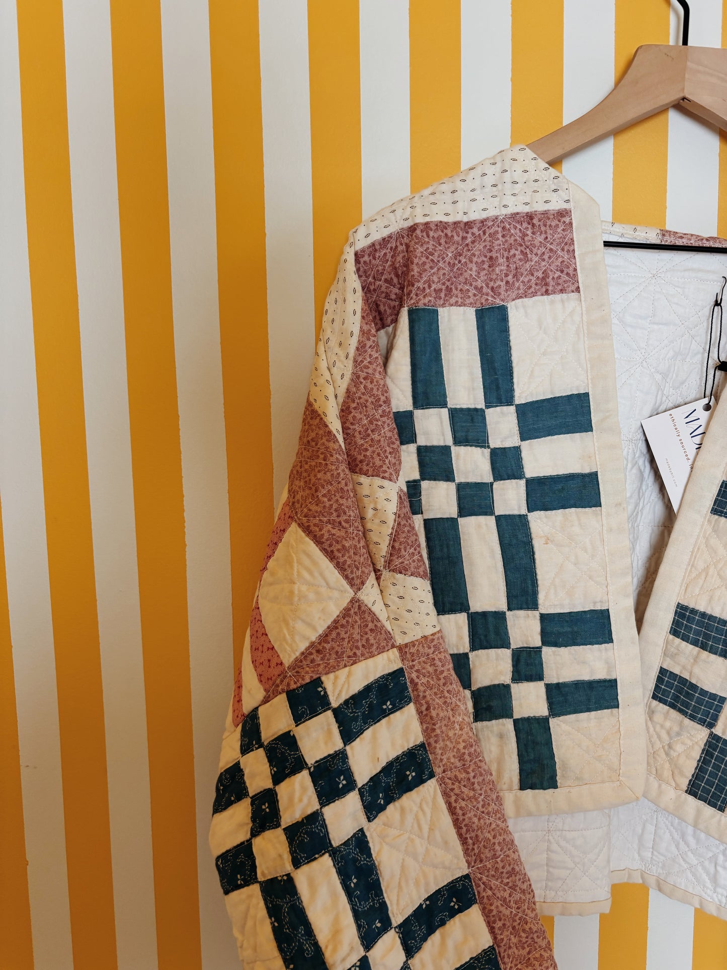 geometric quilt coat