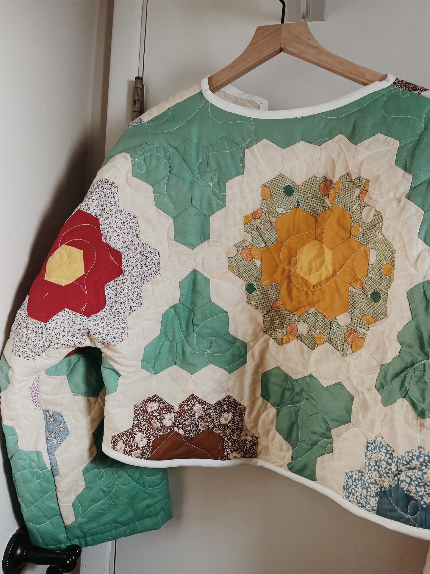 grandma's flower garden quilt coat