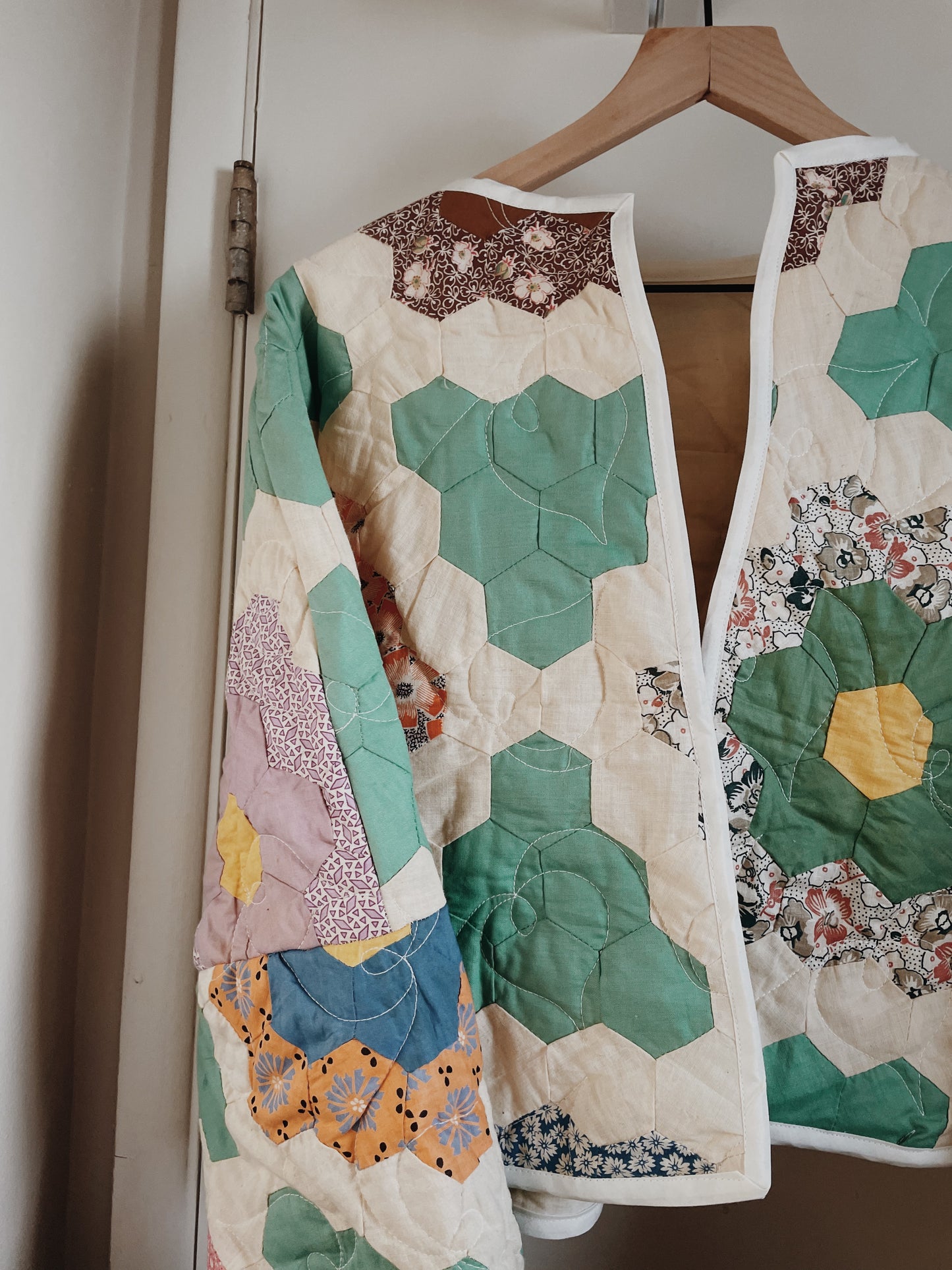 grandma's flower garden quilt coat