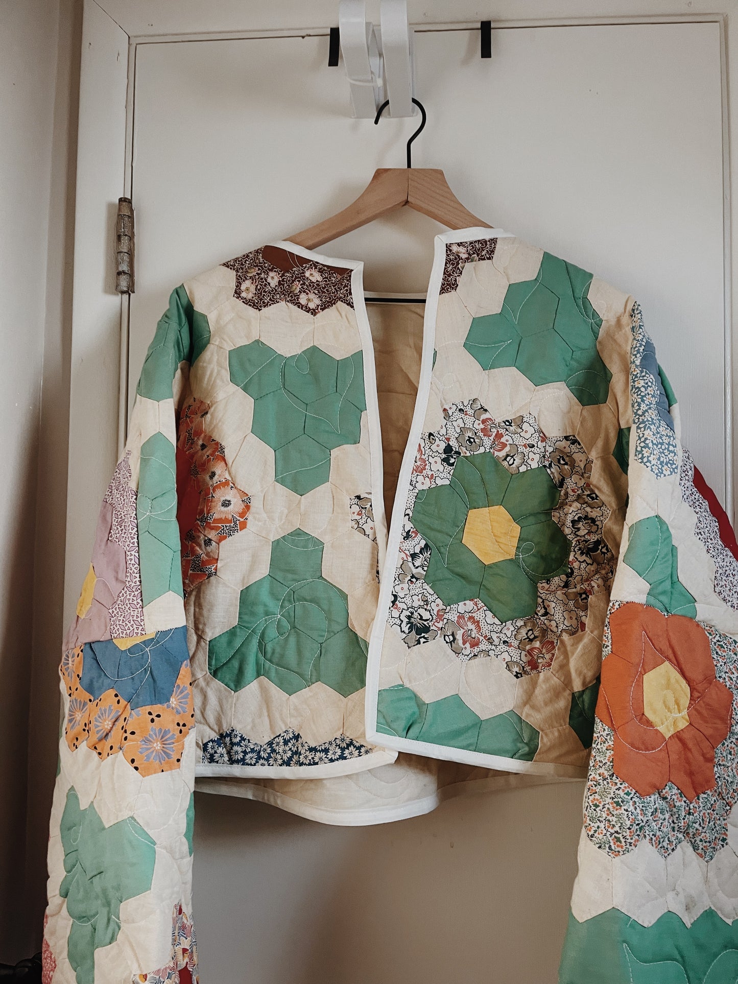 grandma's flower garden quilt coat